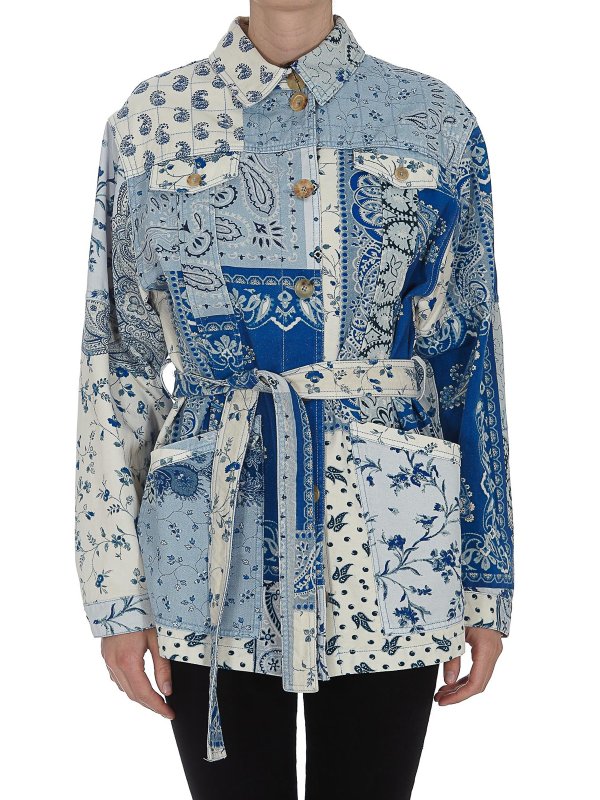 iKRIX ETRO: denim jacket - Patchwork effect denim jacket