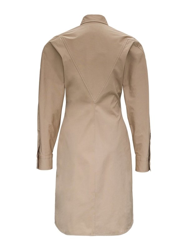 BOTTEGA VENETA: ニーレングスドレス online - 膝丈ドレス - ダークベージュ