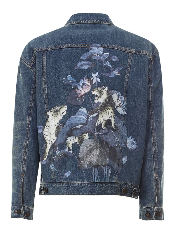 ETRO: denim jacket online - Printed denim jacket