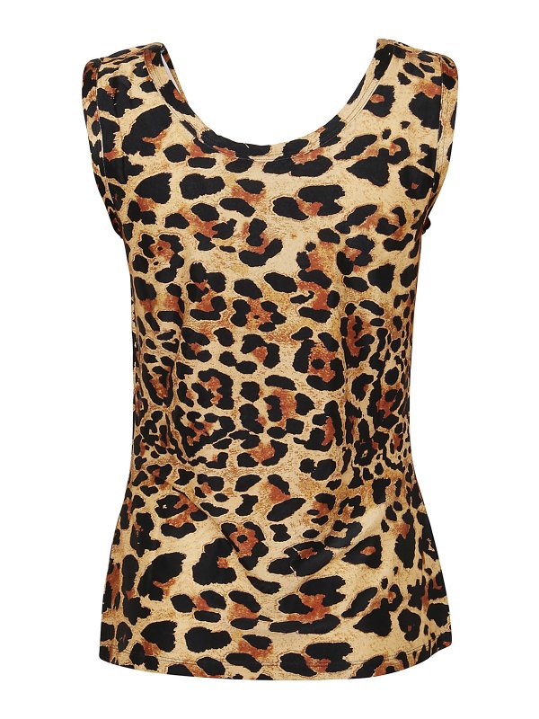 PACO RABANNE: Tops & Tank tops online - Leopard print tank top