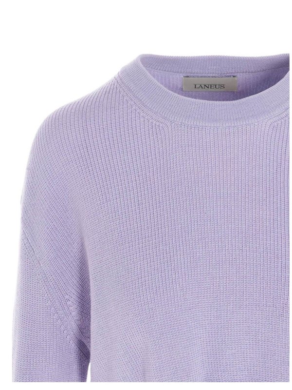 iKRIX LANEUS: Strickpullover mit Rundhalsausschnitt - Rundhalspullover - Lila