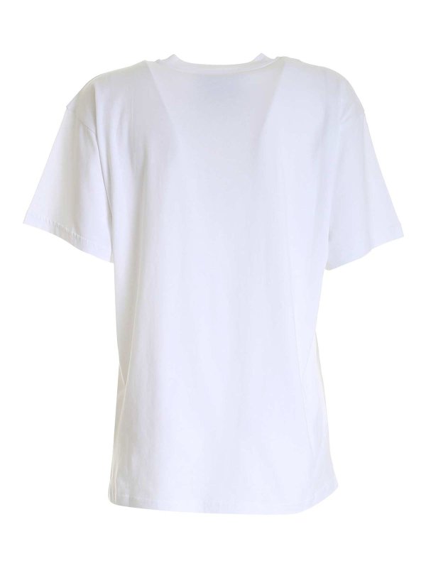 MOSCHINO: t-shirts online - Logo T-shirt in white