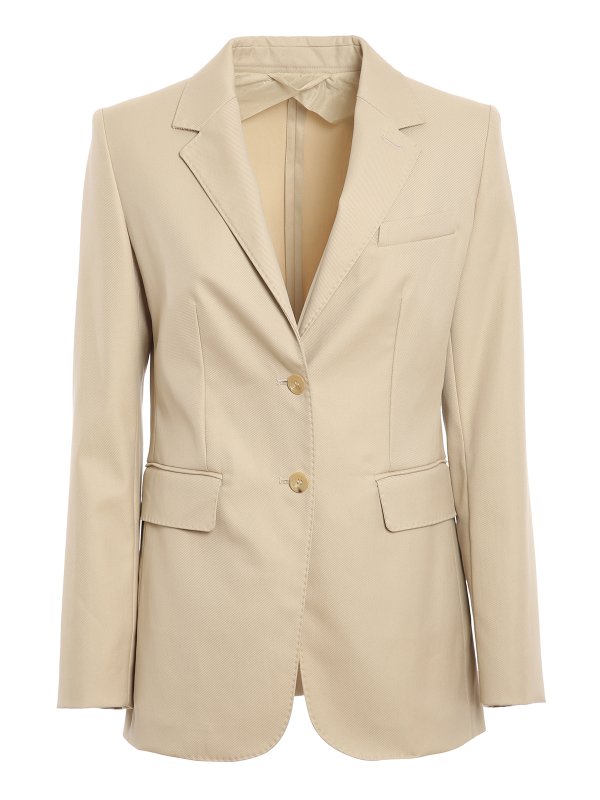 Max Mara: blazers - Cotton single-breasted blazer