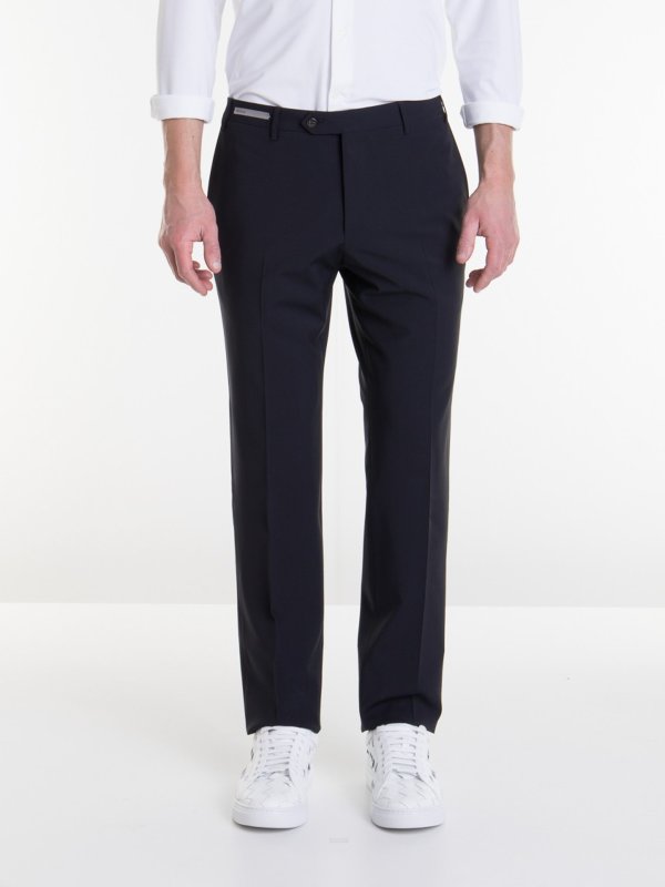 CORNELIANI: casual trousers online - Blue wool blend trousers