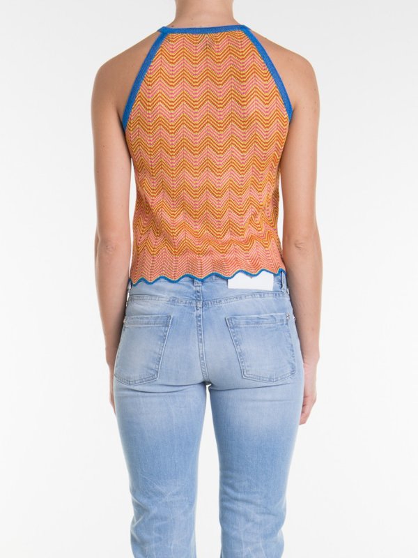 Chevron patterned viscose top shop online: M MISSONI