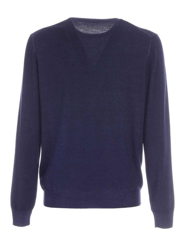 Paolo Fiorillo: Strickpullover mit Rundhalsausschnitt online - Rundhalspullover - Blau