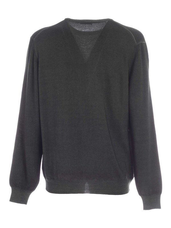 Paolo Fiorillo: Strickpullover mit Rundhalsausschnitt online - Rundhalspullover - Grün