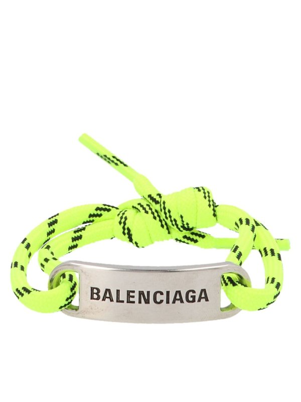 BALENCIAGA: Bracelets & Bangles - Plate bracelet in fluo yellow