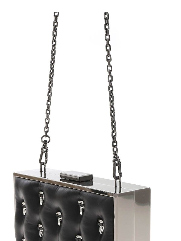 iKRIX KARL LAGERFELD: clutches - K/Ikonik 3D Pin clutch bag in black