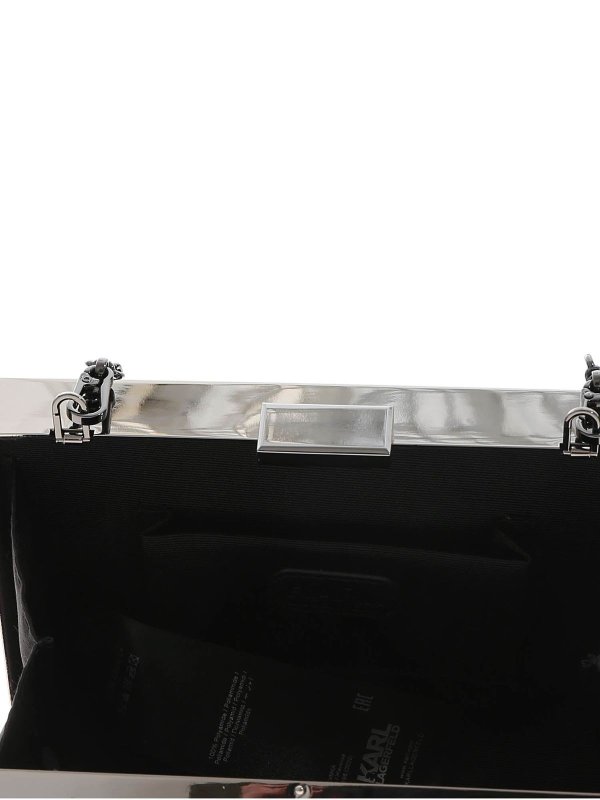 K/Ikonik 3D Pin clutch bag in black shop online: KARL LAGERFELD