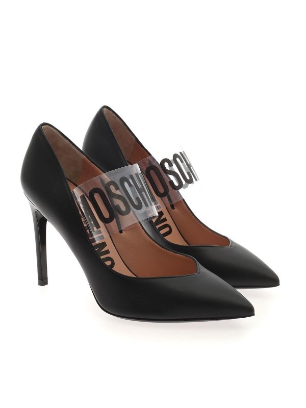 MOSCHINO: court shoes online - Branded strap pumps in black
