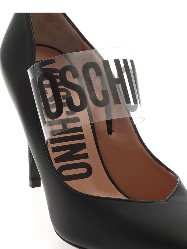 Branded strap pumps in black shop online: MOSCHINO