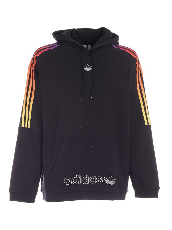 سویشرت Adidas Originals - SPRT 3-Stripes hoodie in black - GN2424