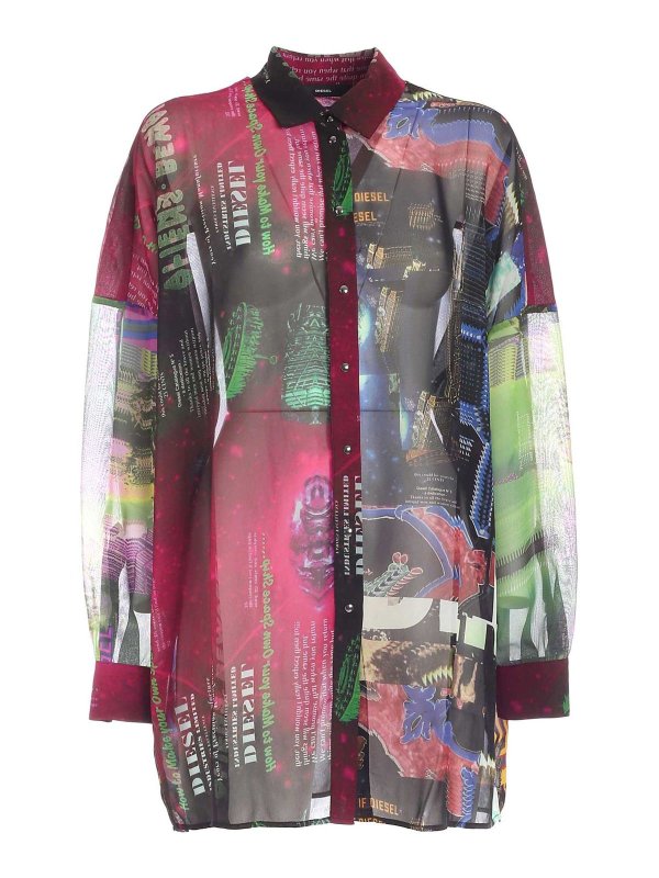 DIESEL: camicie - Camicia lunga C-Caseyl multicolor