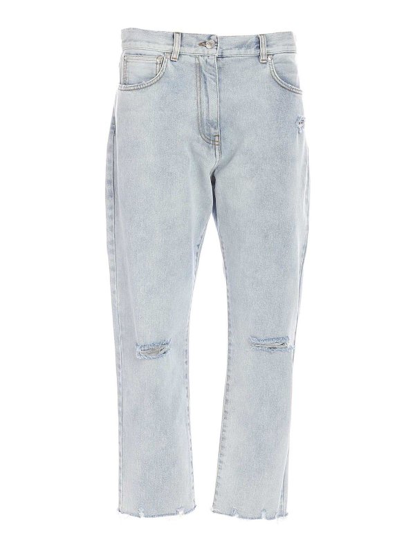 m.s.g.m.: jeans dritti, a sigaretta - Jeans destroyed azzurri