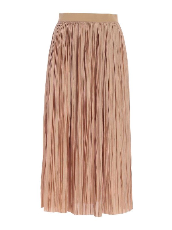 ROBERTO COLLINA: Long skirts - Pleated skirt in camel color