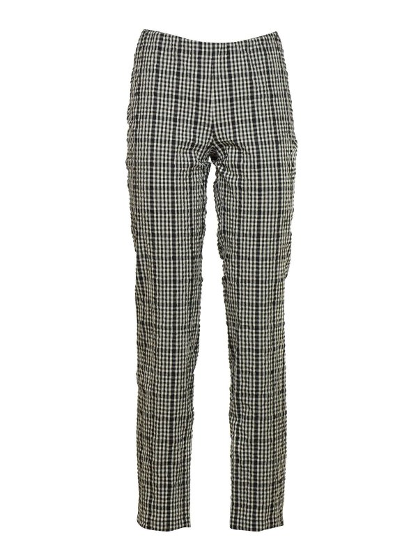 P.A.R.O.S.H.: casual trousers - Checked pants in black