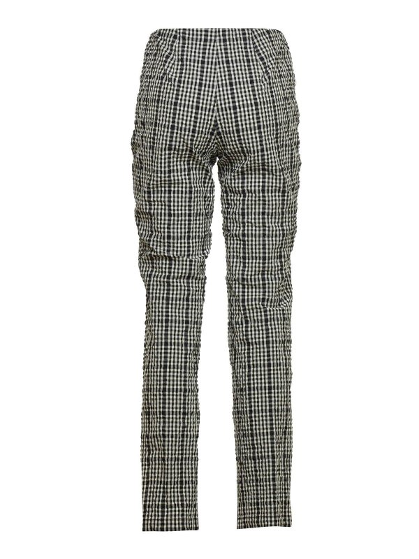 P.A.R.O.S.H.: casual trousers online - Checked pants in black