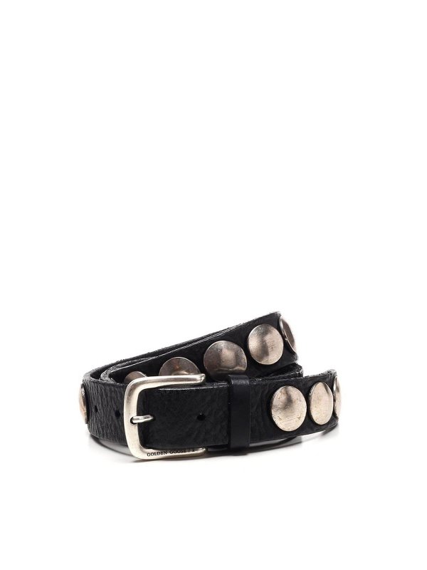 GOLDEN GOOSE: belts - Trinidad studded belt in black
