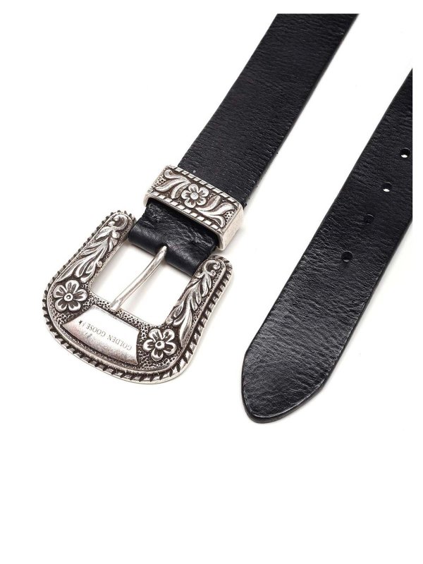 GOLDEN GOOSE: belts online - Lace belt in black
