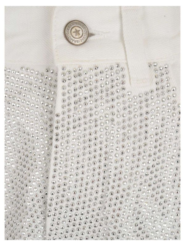 iKRIX GOLDEN GOOSE: flared jeans - Breezy rhinestones jeans in white