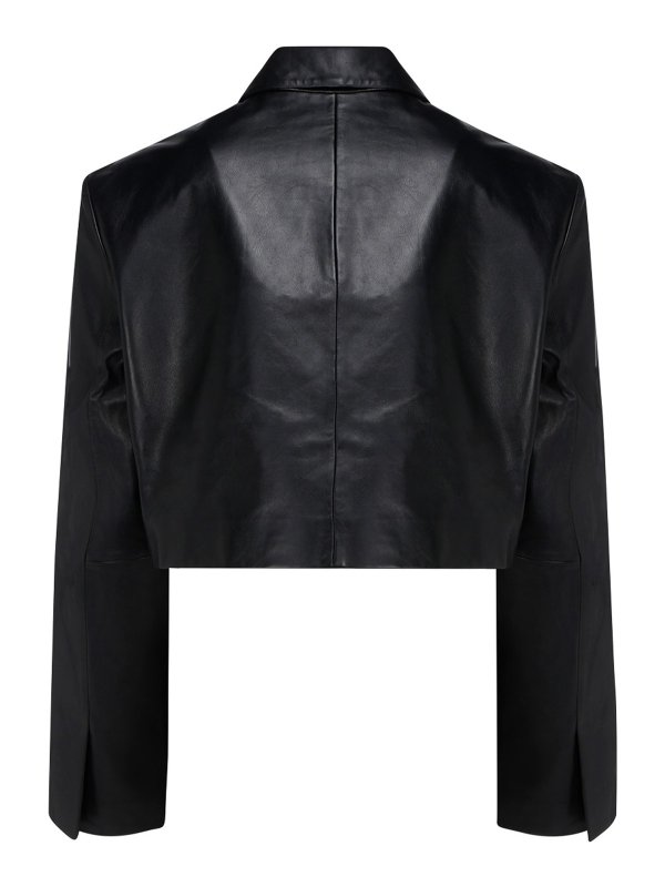 GANNI: leather jacket online - Leather jacket