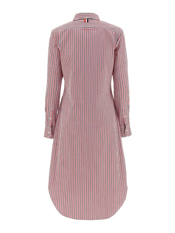 THOM BROWNE: knee length dresses online - Striped shirt dress
