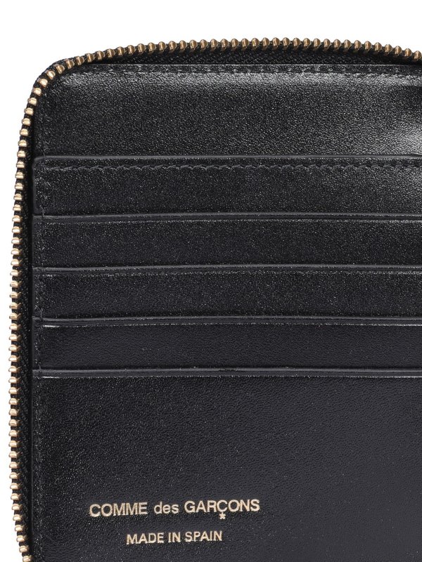 Textured leather black wallet shop online: COMME DES GARCONS