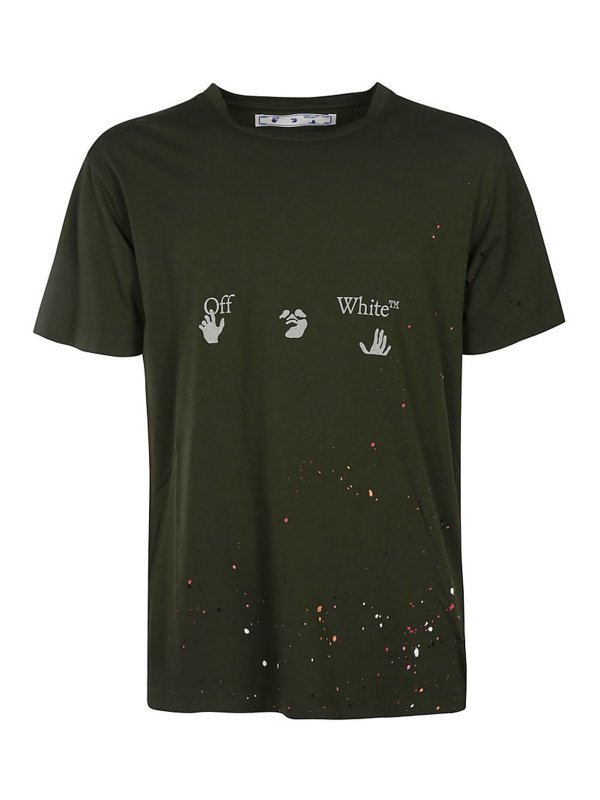 Off-White Painted effect T-shirt - Men | OMAA027S21JER0020601