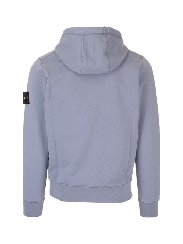 STONE ISLAND: Sweatshirts & Sweaters online - Hooded zipped sweatshirt in Sugar Grey