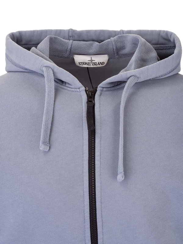 iKRIX STONE ISLAND: Sweatshirts & Sweaters - Hooded zipped sweatshirt in Sugar Grey