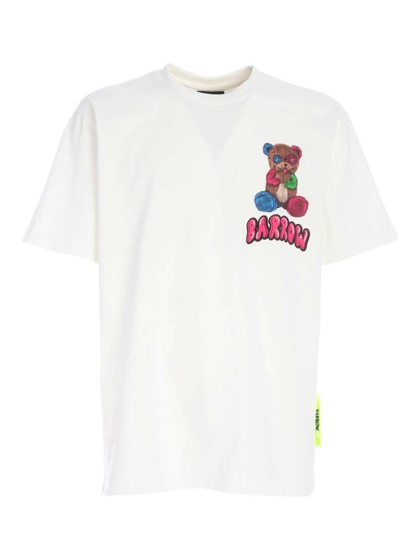 BARROW: t-shirts - Multicolor printed t-shirt in white