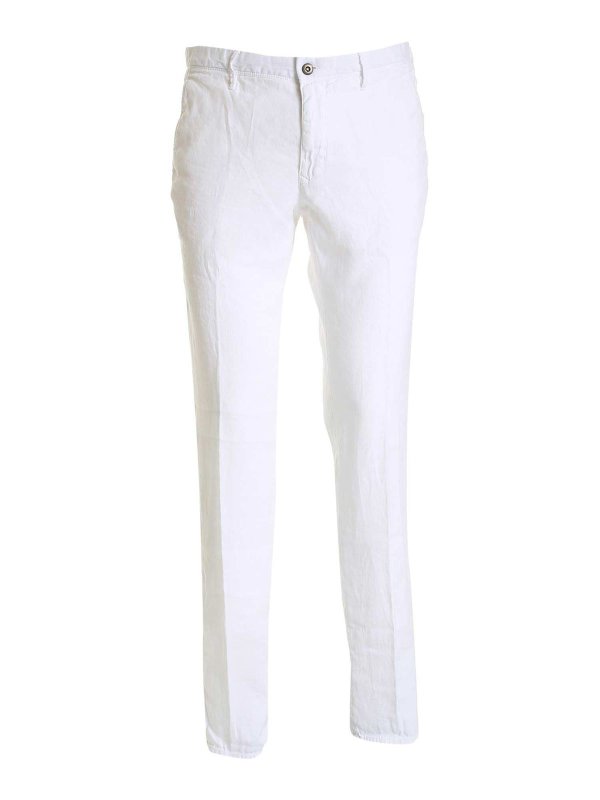 INCOTEX: casual trousers - Slim fit pants in white