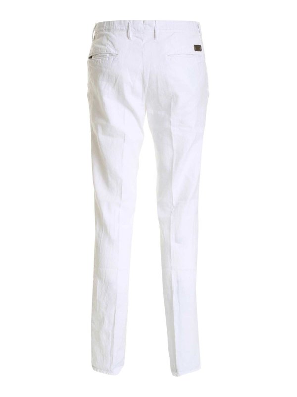 INCOTEX: casual trousers online - Slim fit pants in white