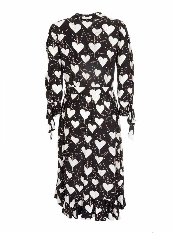 Elisabetta Franchi Long hearts dress in black|AB99711E2110