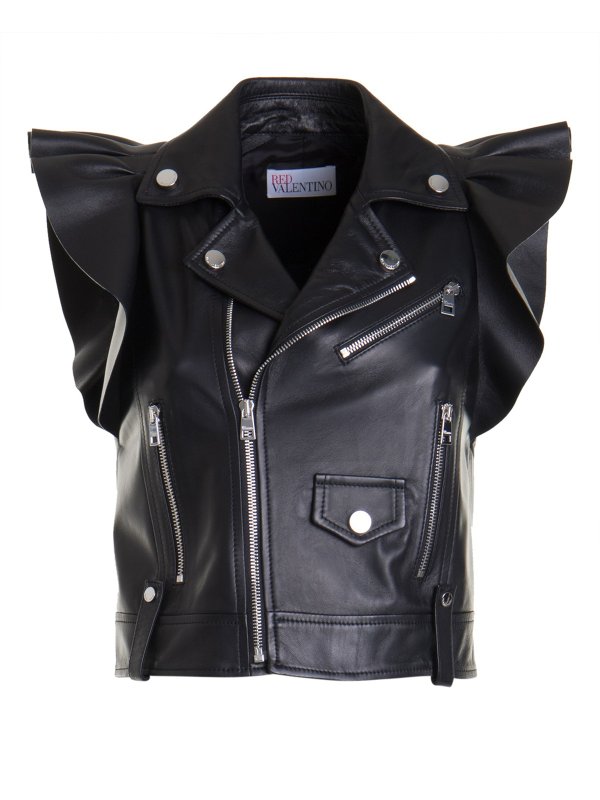 VALENTINO RED: レザージャケット - レザージャケット - 黒