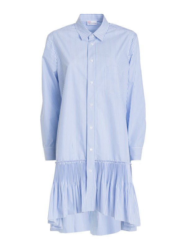 VALENTINO RED: short dresses - Striped chemisier