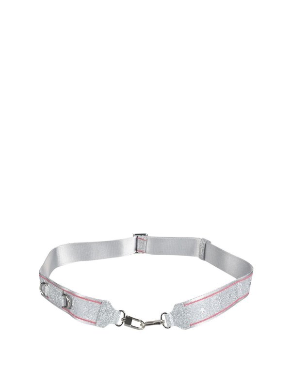 CHIARA FERRAGNI: cross body bags online - Logomania shoulder strap in silver color