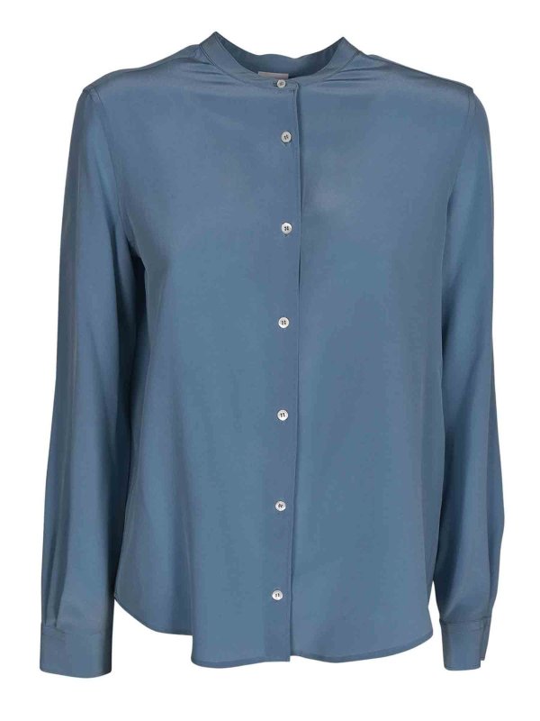 ASPESI: camicie - Camicia in seta azzurra