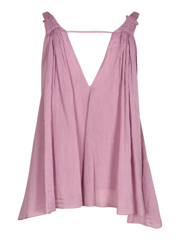 FORTE FORTE: tops & shirts online - Wide top in mauve pink color