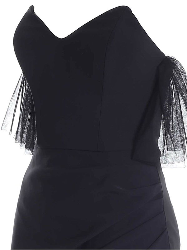 iKRIX ELISABETTA FRANCHI: abiti corti - Abito corto nero con inserti in tulle