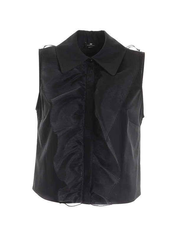 ELISABETTA FRANCHI: Tops und Blusen - Oberteil - Schwarz