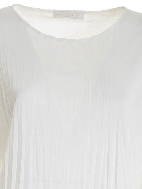 iKRIX FABIANA FILIPPI: t-shirts - Pleated T-shirt in white