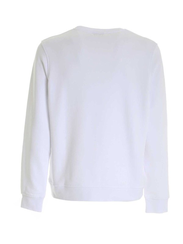 KARL LAGERFELD: Sweatshirts & Sweaters online - Metallized logo print sweatshirt in white