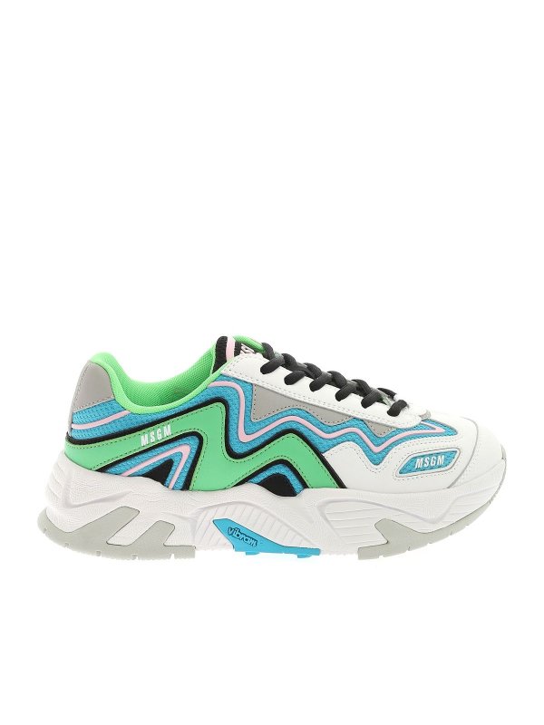 m.s.g.m.: sneakers - Sneakers bianche con dettagli multicolor