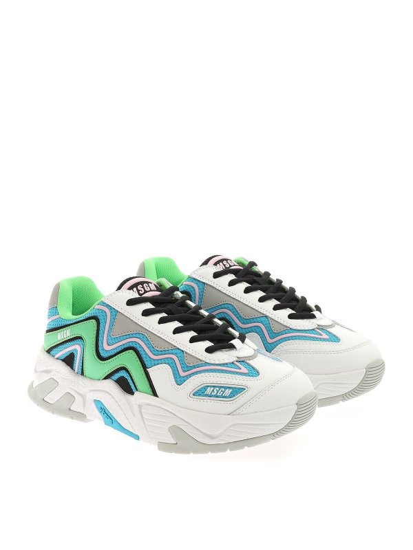 m.s.g.m.: sneakers online - Sneakers bianche con dettagli multicolor