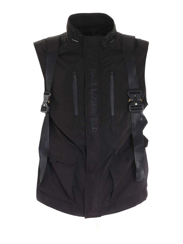 Waistcoats gilets Karl Lagerfeld Removable backpack waistcoat in black 505042511542990