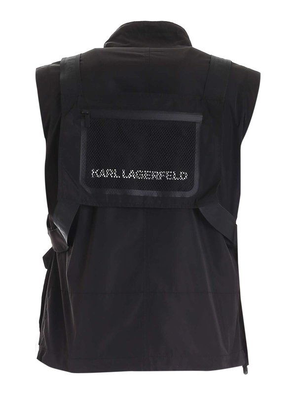 KARL LAGERFELD: waistcoats & gilets online - Removable backpack waistcoat in black