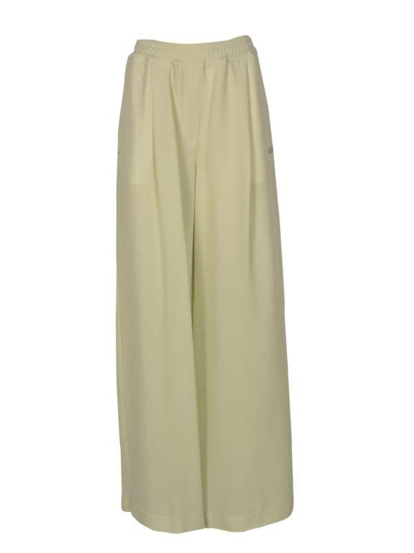 OFF-WHITE: pantaloni casual - Pantalone palazzo verde chiaro