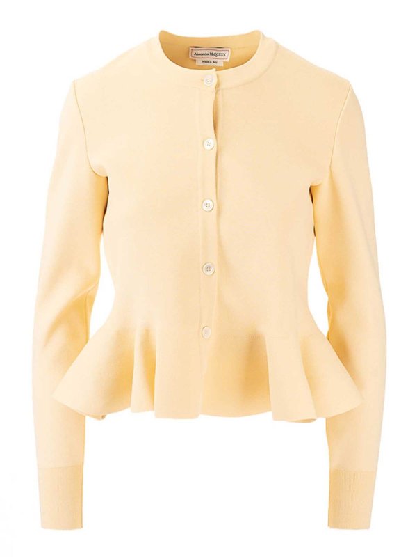 ALEXANDER MCQUEEN: Cardigans - Cardigan - Jaune